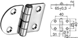 Hinge standard pin 65x40 mm 